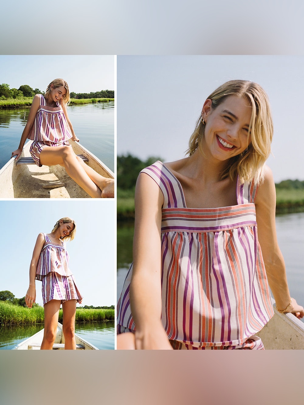 NEW NEU NOMADS Linen la jolla top Gimena shorts set in Cinnamon Sancet S